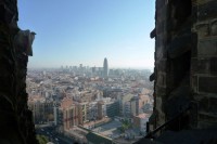 gerahmter Blick auf Barcelona