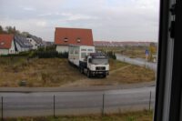 Blick auf Spreestraße und Container