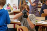 zum Glück nur Luft im Handschuh und kein Wasser in den Beinen